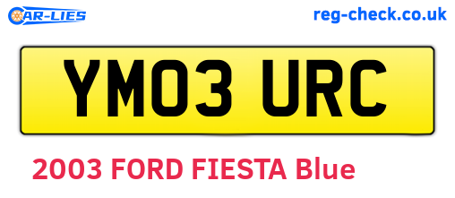 YM03URC are the vehicle registration plates.