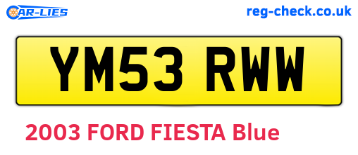 YM53RWW are the vehicle registration plates.