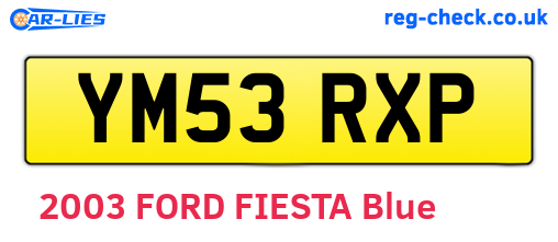 YM53RXP are the vehicle registration plates.
