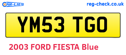 YM53TGO are the vehicle registration plates.