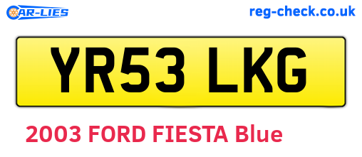 YR53LKG are the vehicle registration plates.