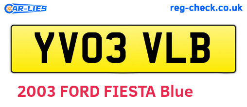 YV03VLB are the vehicle registration plates.
