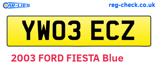 YW03ECZ are the vehicle registration plates.