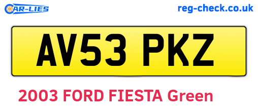 AV53PKZ are the vehicle registration plates.