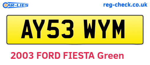AY53WYM are the vehicle registration plates.