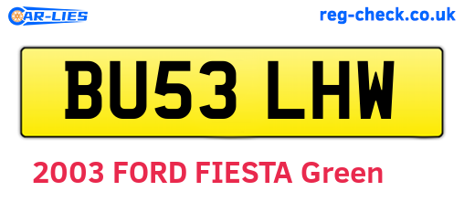 BU53LHW are the vehicle registration plates.