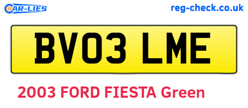 BV03LME are the vehicle registration plates.