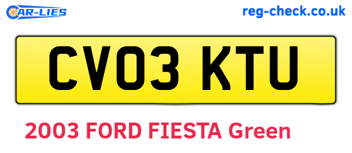CV03KTU are the vehicle registration plates.