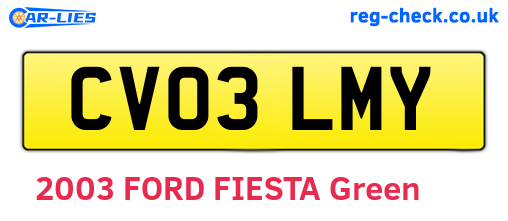 CV03LMY are the vehicle registration plates.