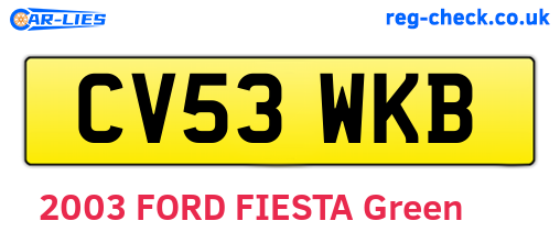 CV53WKB are the vehicle registration plates.