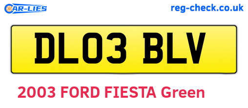 DL03BLV are the vehicle registration plates.