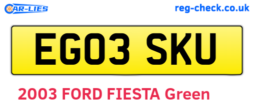 EG03SKU are the vehicle registration plates.
