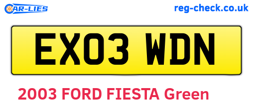 EX03WDN are the vehicle registration plates.