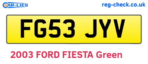 FG53JYV are the vehicle registration plates.