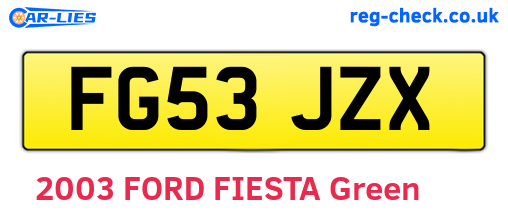 FG53JZX are the vehicle registration plates.