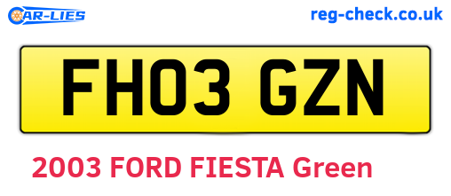 FH03GZN are the vehicle registration plates.