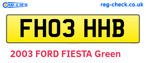 FH03HHB are the vehicle registration plates.