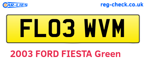 FL03WVM are the vehicle registration plates.