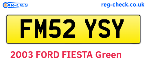 FM52YSY are the vehicle registration plates.