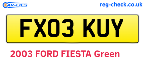 FX03KUY are the vehicle registration plates.