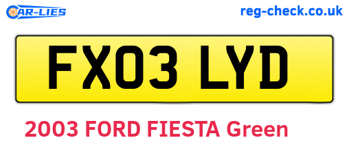 FX03LYD are the vehicle registration plates.