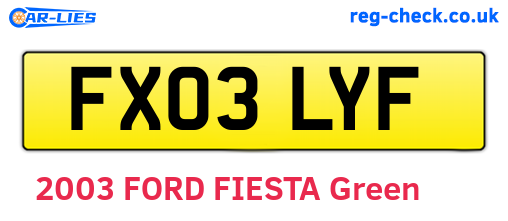 FX03LYF are the vehicle registration plates.