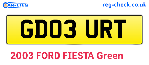 GD03URT are the vehicle registration plates.