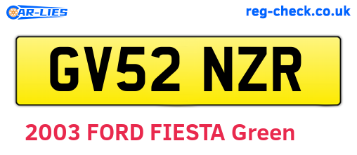 GV52NZR are the vehicle registration plates.
