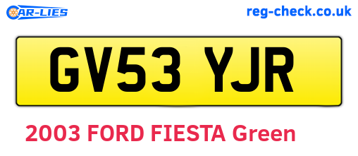 GV53YJR are the vehicle registration plates.