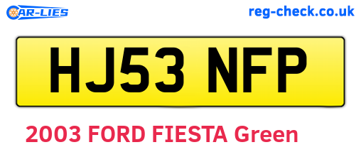 HJ53NFP are the vehicle registration plates.