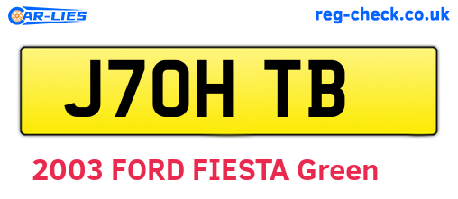 J70HTB are the vehicle registration plates.