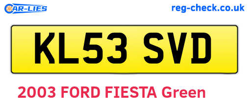 KL53SVD are the vehicle registration plates.