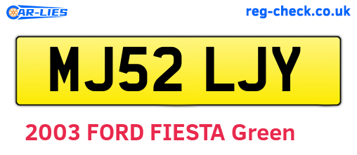 MJ52LJY are the vehicle registration plates.