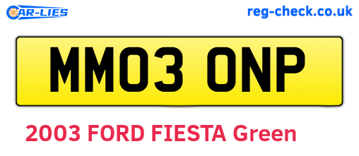 MM03ONP are the vehicle registration plates.