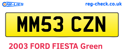 MM53CZN are the vehicle registration plates.