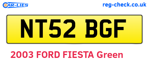 NT52BGF are the vehicle registration plates.