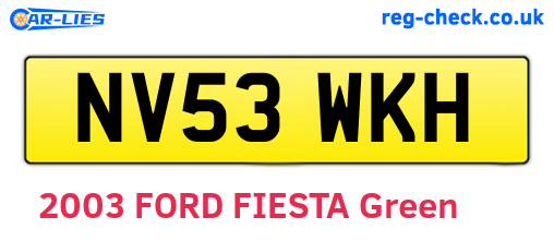 NV53WKH are the vehicle registration plates.