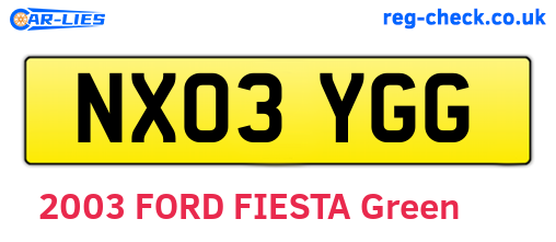 NX03YGG are the vehicle registration plates.