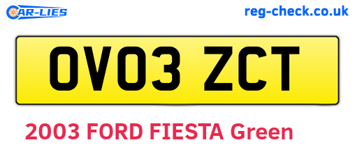OV03ZCT are the vehicle registration plates.