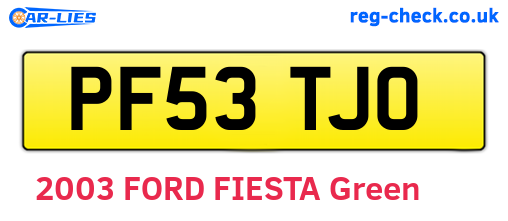 PF53TJO are the vehicle registration plates.