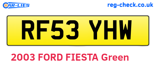 RF53YHW are the vehicle registration plates.