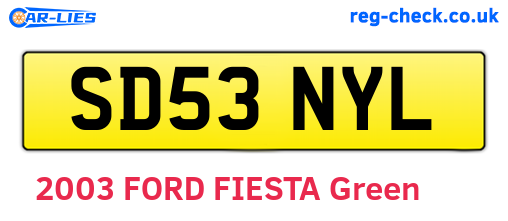 SD53NYL are the vehicle registration plates.