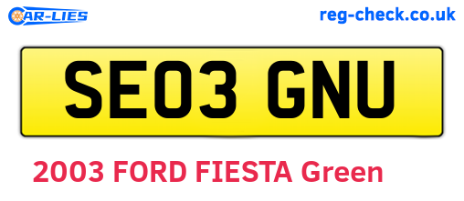SE03GNU are the vehicle registration plates.