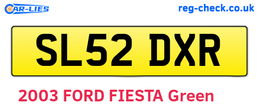 SL52DXR are the vehicle registration plates.