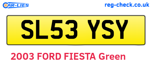 SL53YSY are the vehicle registration plates.