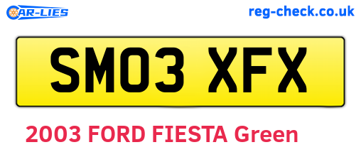 SM03XFX are the vehicle registration plates.