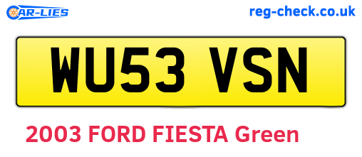 WU53VSN are the vehicle registration plates.