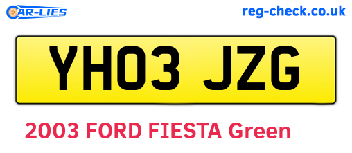YH03JZG are the vehicle registration plates.