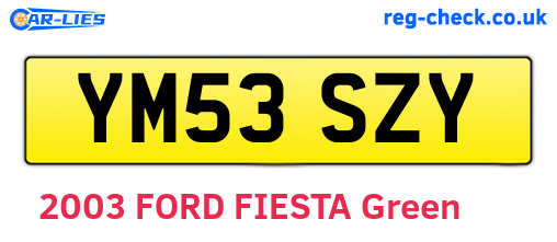 YM53SZY are the vehicle registration plates.
