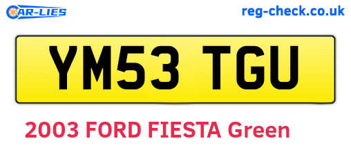 YM53TGU are the vehicle registration plates.